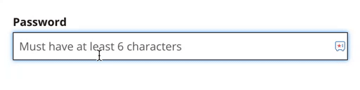 Demonstration of a password field with placeholder text that disappears as the user types
