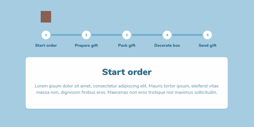 Step-by-step timeline showing the process for ordering a gift