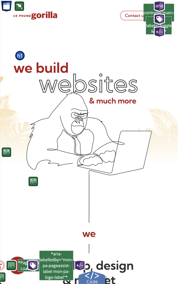 Screen with Testing Callouts for Accessibility